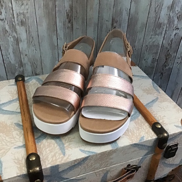 UGG | Shoes | Ugg Womens Braelynn Metallic Flatform Sandals | Poshmark